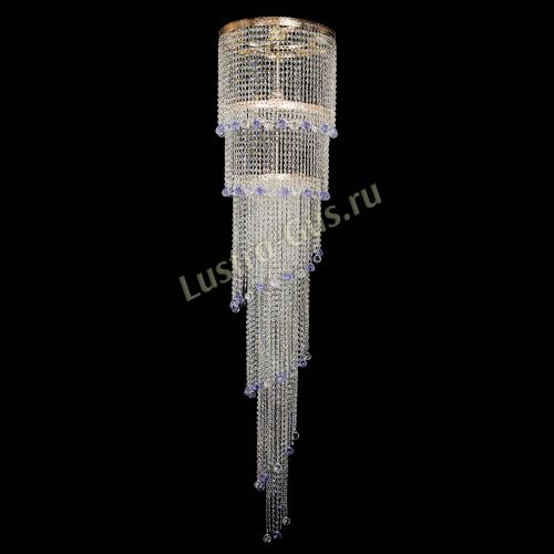 Люстра Милан каскад шар фиолетовый в Ижевске Гусь Хрустальный