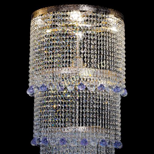 Люстра Милан каскад шар фиолетовый в Ижевске Гусь Хрустальный