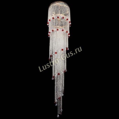 Люстра Милан каскад шар красный в Ижевске Гусь Хрустальный