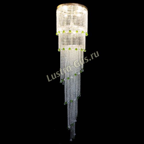 Люстра Милан каскад шар зеленый в Ижевске Гусь Хрустальный