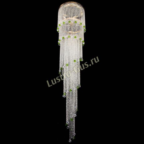Люстра Милан каскад шар зеленый в Ижевске Гусь Хрустальный