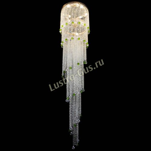 Люстра Милан каскад шар зеленый в Ижевске Гусь Хрустальный