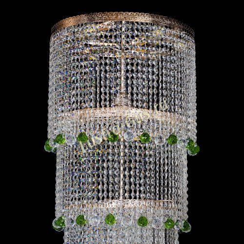 Люстра Милан каскад шар зеленый в Ижевске Гусь Хрустальный