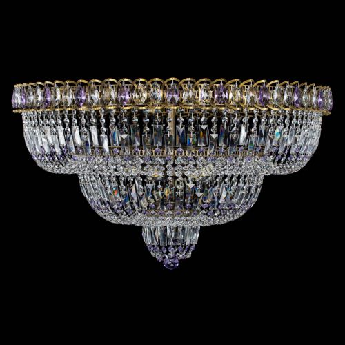 Люстра Водопад Обтикон №15 под бронзу фиолетовая в Ижевске Гусь Хрустальный