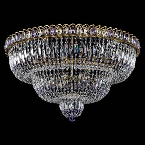 Люстра Водопад Обтикон №15 под бронзу фиолетовая в Ижевске Гусь Хрустальный