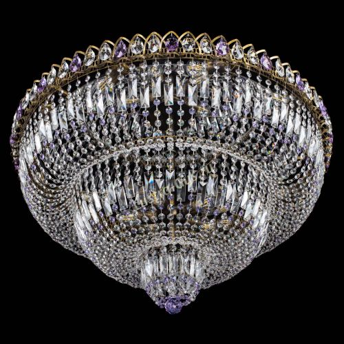 Люстра Водопад Обтикон №15 под бронзу фиолетовая в Ижевске Гусь Хрустальный