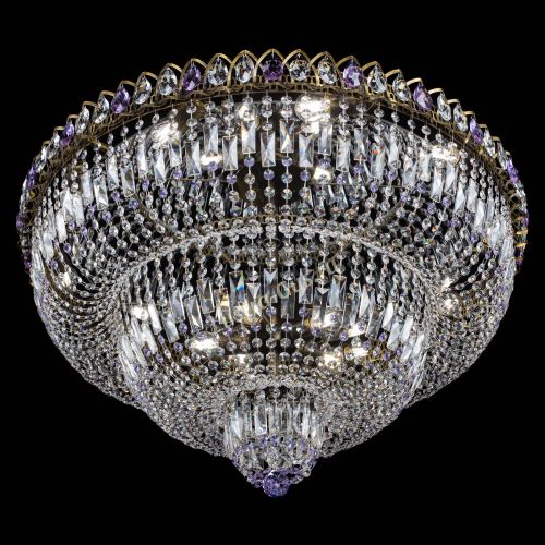 Люстра Водопад Обтикон №15 под бронзу фиолетовая в Ижевске Гусь Хрустальный