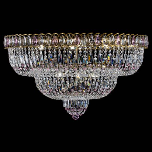 Люстра Водопад Обтикон №15 под бронзу розовая в Ижевске Гусь Хрустальный