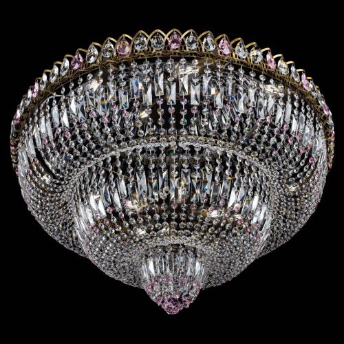 Люстра Водопад Обтикон №15 под бронзу розовая в Ижевске Гусь Хрустальный