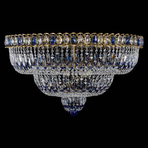 Люстра Водопад Обтикон №15 под бронзу синяя в Ижевске Гусь Хрустальный