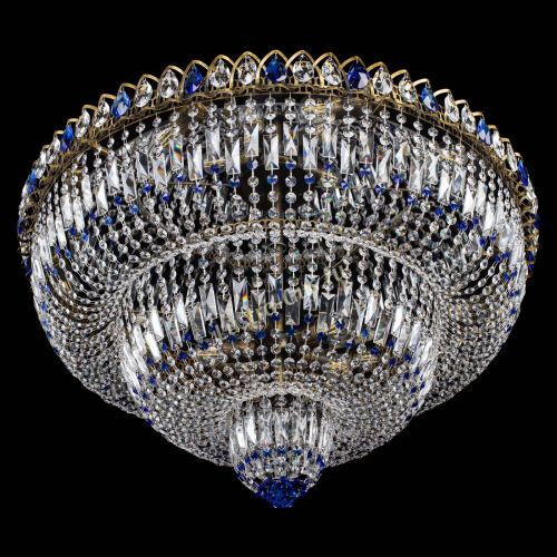 Люстра Водопад Обтикон №15 под бронзу синяя в Ижевске Гусь Хрустальный