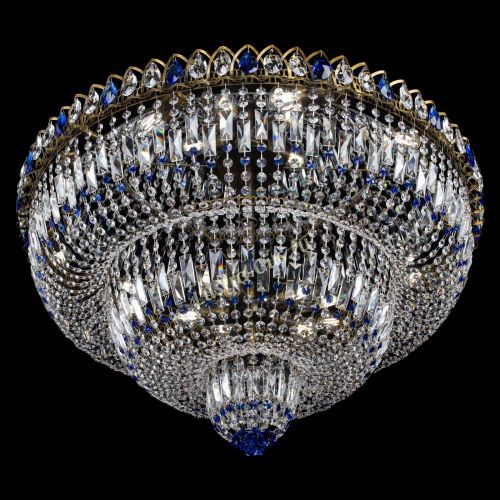 Люстра Водопад Обтикон №15 под бронзу синяя в Ижевске Гусь Хрустальный