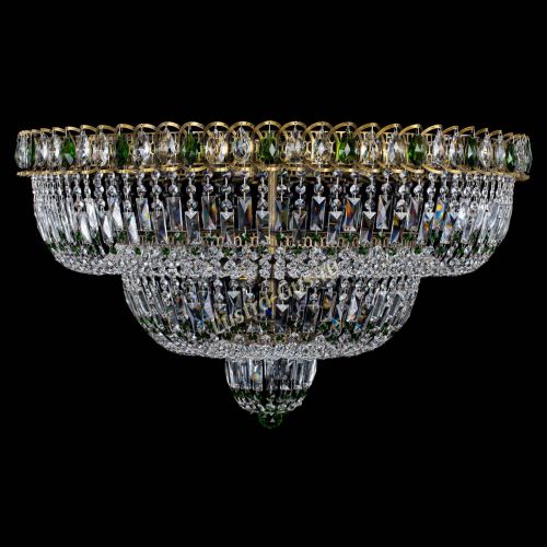 Люстра Водопад Обтикон №15 под бронзу зеленая в Ижевске Гусь Хрустальный