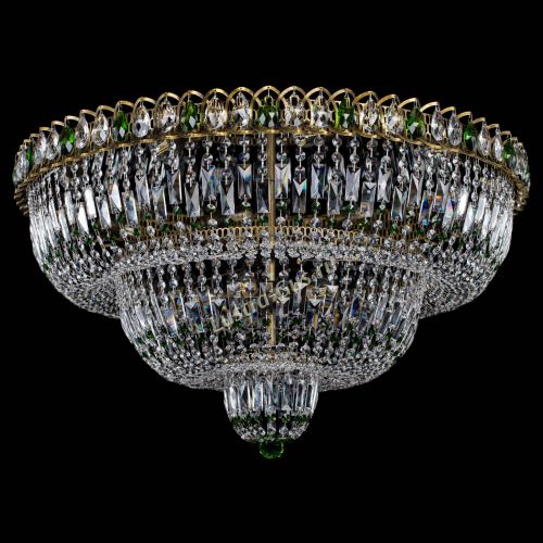 Люстра Водопад Обтикон №15 под бронзу зеленая в Ижевске Гусь Хрустальный