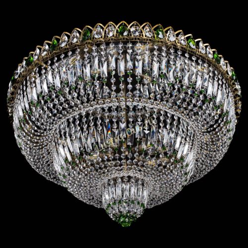 Люстра Водопад Обтикон №15 под бронзу зеленая в Ижевске Гусь Хрустальный