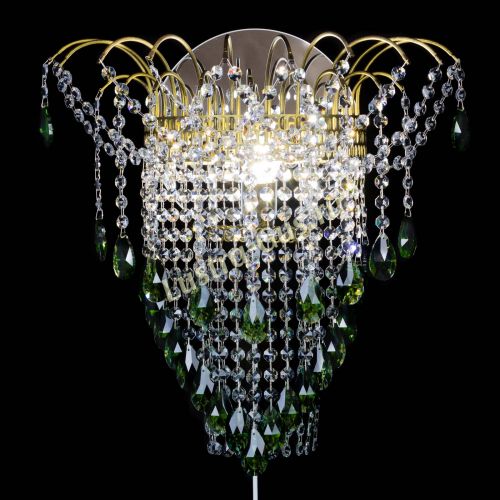 Бра Агата №4 под бронзу Зеленая в Ижевске Гусь Хрустальный