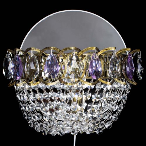 Бра Астра ажур под бронзу фиолетовая в Ижевске Гусь Хрустальный