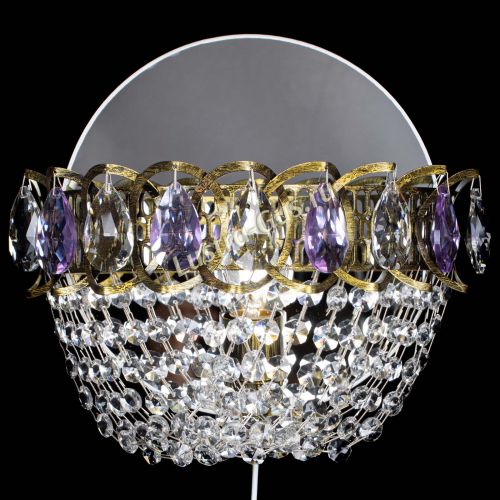 Бра Астра ажур под бронзу фиолетовая в Ижевске Гусь Хрустальный