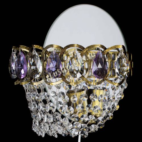 Бра Астра ажур под бронзу фиолетовая в Ижевске Гусь Хрустальный