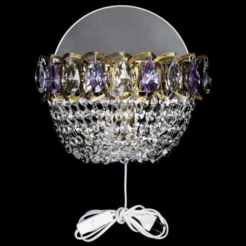 Бра Астра ажур под бронзу фиолетовая в Ижевске Гусь Хрустальный