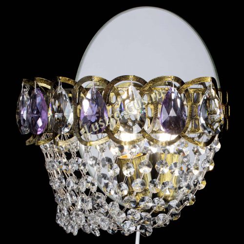 Бра Астра ажур под бронзу фиолетовая в Ижевске Гусь Хрустальный