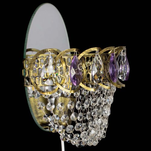 Бра Астра ажур под бронзу фиолетовая в Ижевске Гусь Хрустальный