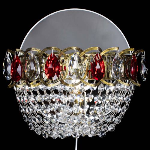 Бра Астра ажур под бронзу красная в Ижевске Гусь Хрустальный