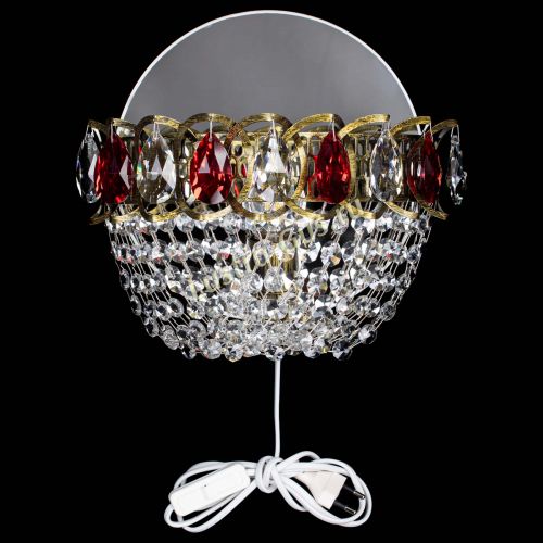 Бра Астра ажур под бронзу красная в Ижевске Гусь Хрустальный