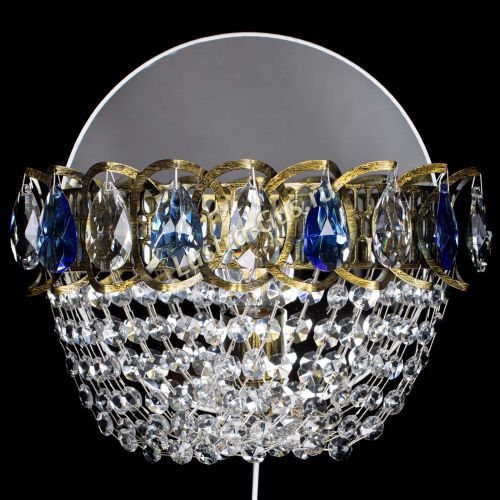 Бра Астра ажур под бронзу синяя в Ижевске Гусь Хрустальный