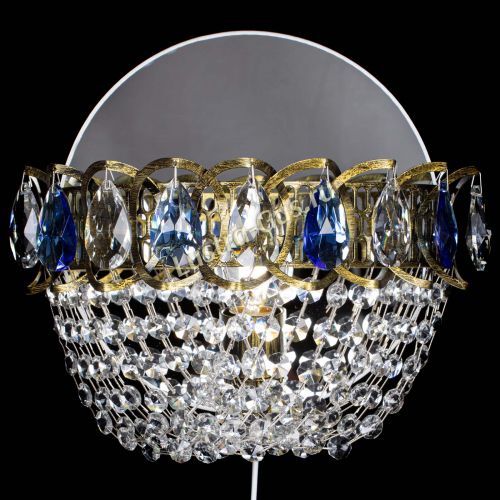 Бра Астра ажур под бронзу синяя в Ижевске Гусь Хрустальный