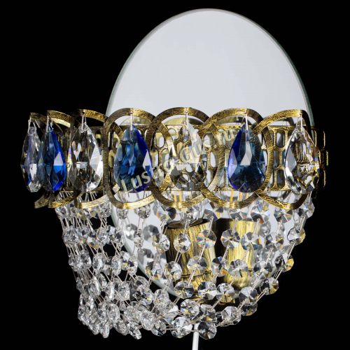 Бра Астра ажур под бронзу синяя в Ижевске Гусь Хрустальный