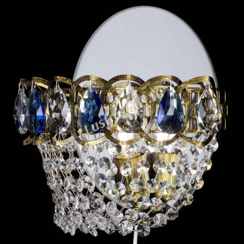 Бра Астра ажур под бронзу синяя в Ижевске Гусь Хрустальный