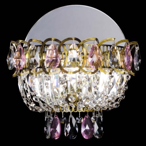 Бра Астра Розовая под бронзу в Ижевске Гусь Хрустальный