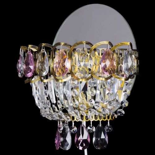 Бра Астра Розовая под бронзу в Ижевске Гусь Хрустальный