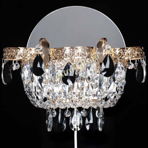 Бра Камея Флора черная в Ижевске Гусь Хрустальный