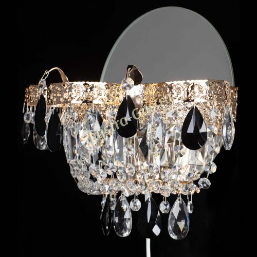 Бра Камея Флора черная в Ижевске Гусь Хрустальный