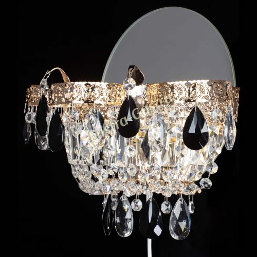 Бра Камея Флора черная в Ижевске Гусь Хрустальный