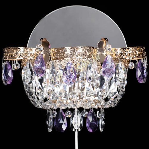 Бра Камея Флора фиолетовая в Ижевске Гусь Хрустальный