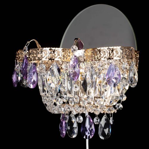 Бра Камея Флора фиолетовая в Ижевске Гусь Хрустальный