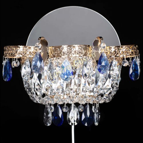 Бра Камея Флора синяя в Ижевске Гусь Хрустальный