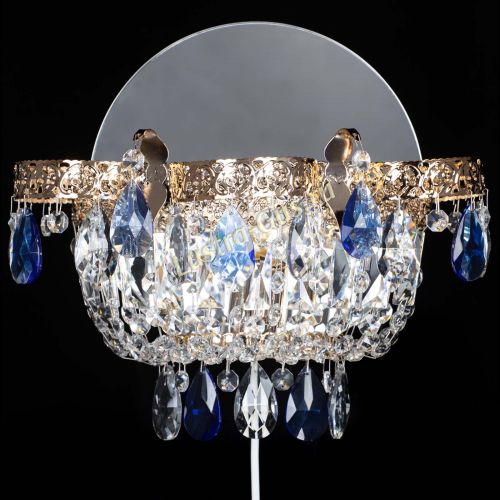 Бра Камея Флора синяя в Ижевске Гусь Хрустальный