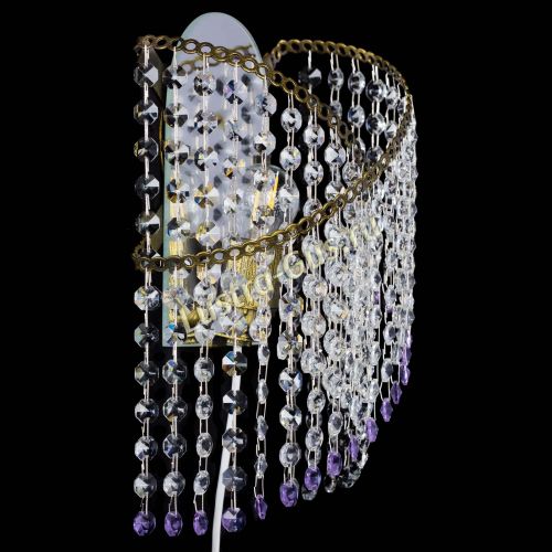 Бра Космея №1 фиолетовая под бронзу в Ижевске Гусь Хрустальный