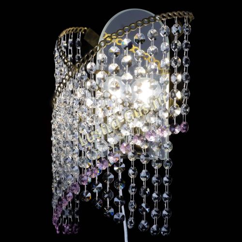 Бра Космея №1 розовая под бронзу в Ижевске Гусь Хрустальный