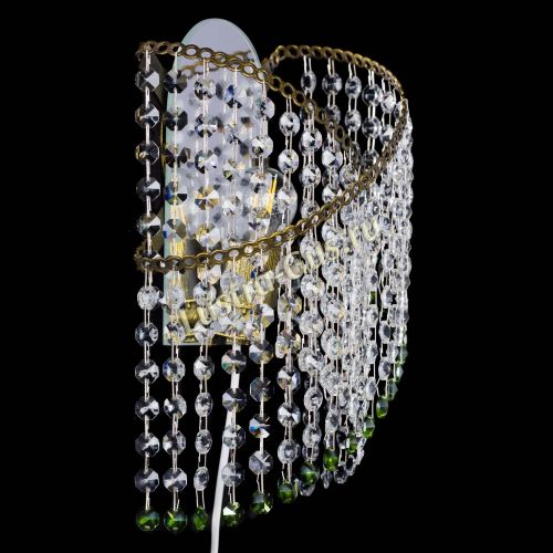 Бра Космея №1 зеленая под бронзу в Ижевске Гусь Хрустальный