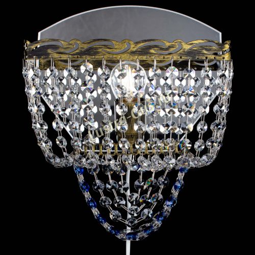 Бра Квадрат №2 под бронзу Синяя в Ижевске Гусь Хрустальный