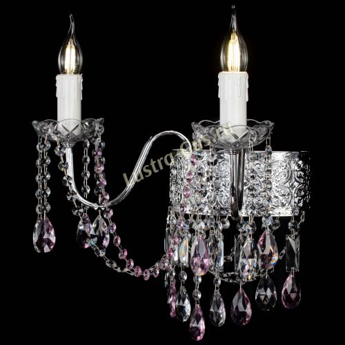 Бра Свеча Восток №2 розовая в Ижевске Гусь Хрустальный