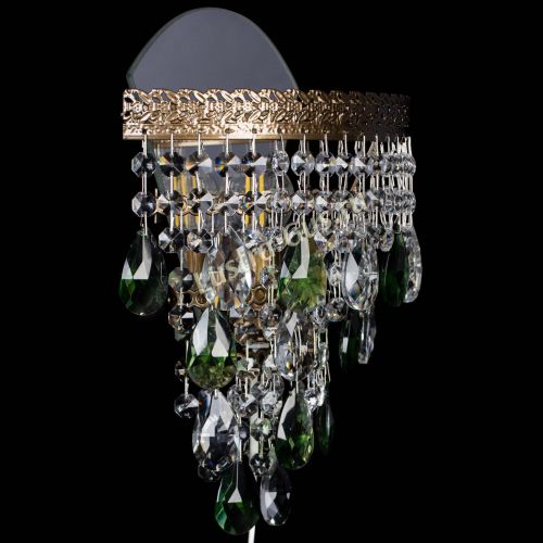 Бра Токката пирамида журавлик под бронзу зеленая в Ижевске Гусь Хрустальный