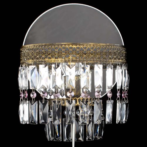 Бра Венеция Пластинка под бронзу Розовая в Ижевске Гусь Хрустальный