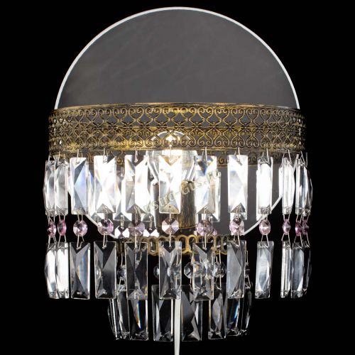 Бра Венеция Пластинка под бронзу Розовая в Ижевске Гусь Хрустальный