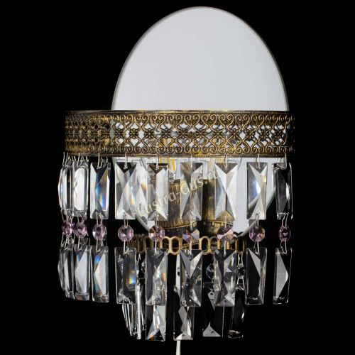 Бра Венеция Пластинка под бронзу Розовая в Ижевске Гусь Хрустальный